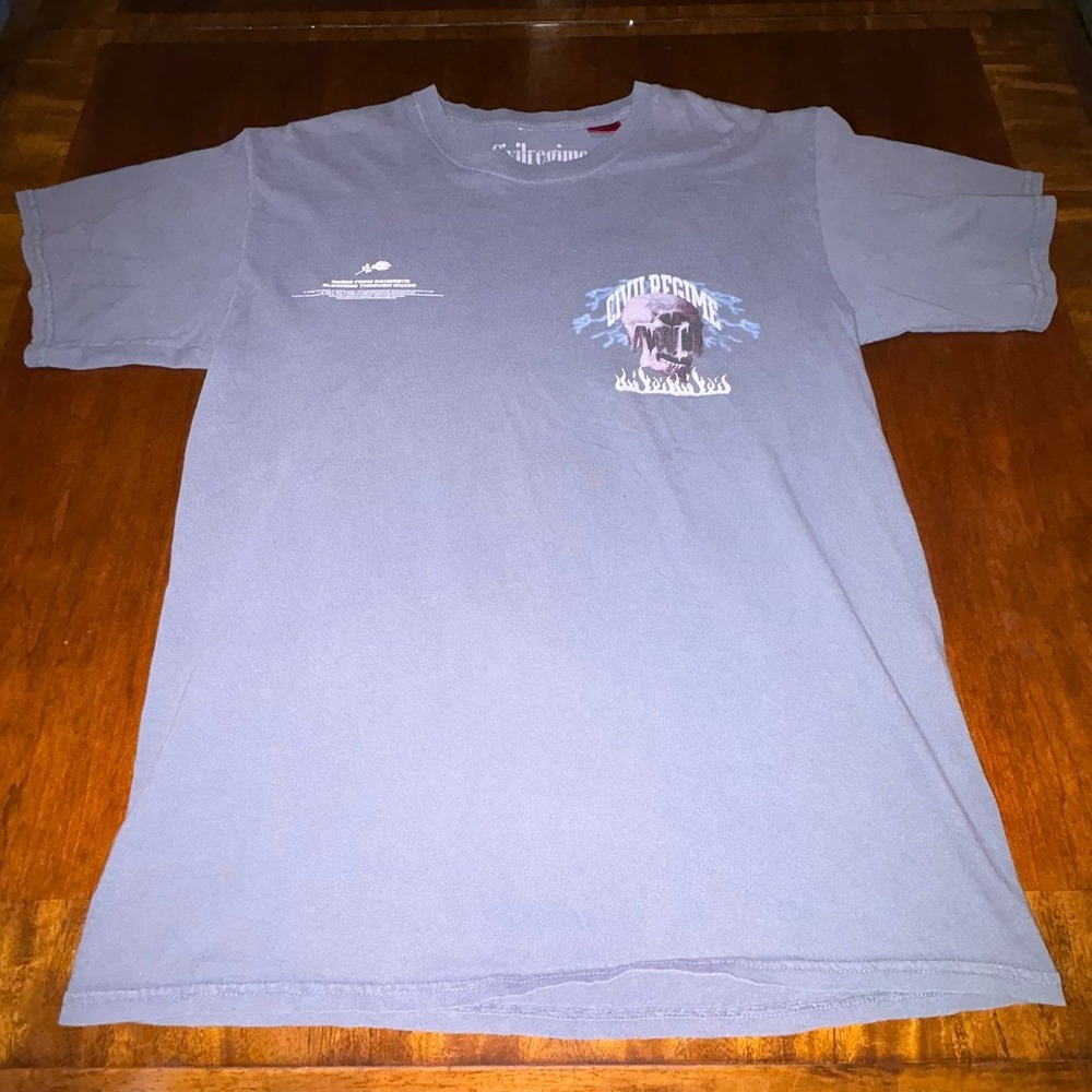 Civil Regime Skull Flames Graphic Tee Streetwear L